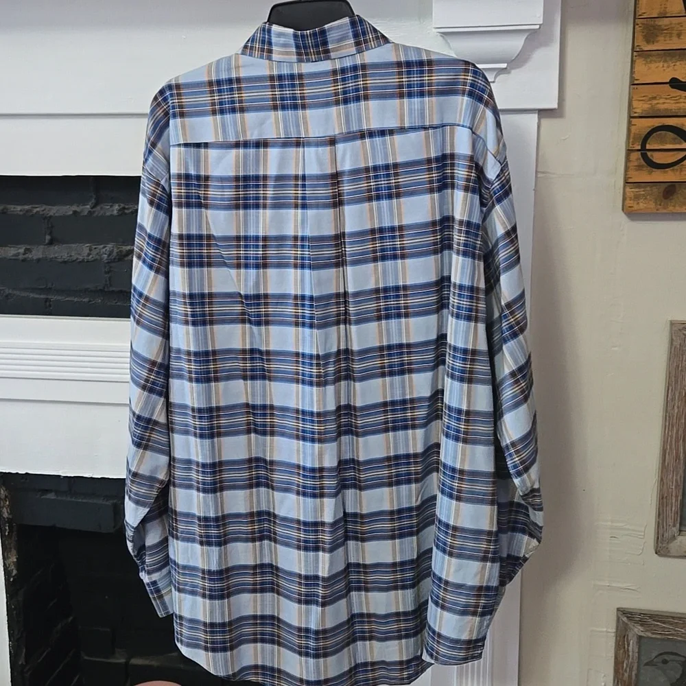 Brooks Brothers Men's Blue Plaid Shirt - Picture 9 of 9